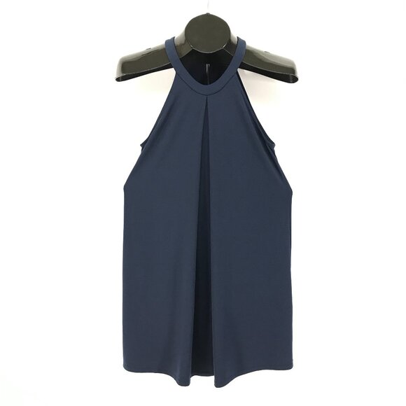 BCBGeneration Sleeveless Halter Blouse Women's Small Navy Blue Career Party - Picture 1 of 8